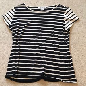 Black and white striped tee